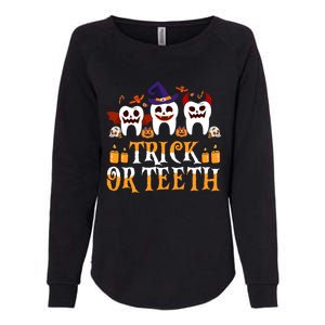 Trick Or Teeth Funny Dentist Halloween Dental Squad Funny Gift Womens California Wash Sweatshirt