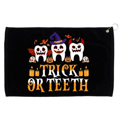 Trick Or Teeth Funny Dentist Halloween Dental Squad Funny Gift Grommeted Golf Towel