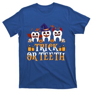 Trick Or Teeth Funny Dentist Halloween Dental Squad Funny Gift T-Shirt