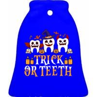 Trick Or Teeth Funny Dentist Halloween Dental Squad Funny Gift Ceramic Bell Ornament