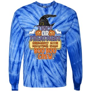 Trick Or Treatt Emergency Room Boo Boo Crew Halloween Gift Tie-Dye Long Sleeve Shirt