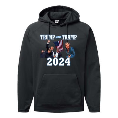 Trump Or The Tramp 2024 Vote For Trump Trump Vance 2024 Performance Fleece Hoodie