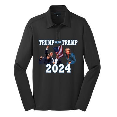 Trump Or The Tramp 2024 Vote For Trump Trump Vance 2024 Silk Touch Performance Long Sleeve Polo