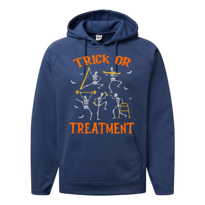 Trick Or Treatment Pt Physical Therapy Therapist Halloween Performance Fleece Hoodie