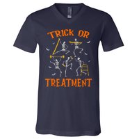 Trick Or Treatment Pt Physical Therapy Therapist Halloween V-Neck T-Shirt