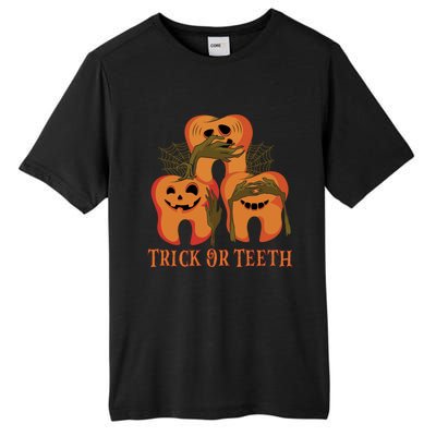 Trick Or Teeth Funny Dentist Halloween Dental Squad Funny Gift Tall Fusion ChromaSoft Performance T-Shirt