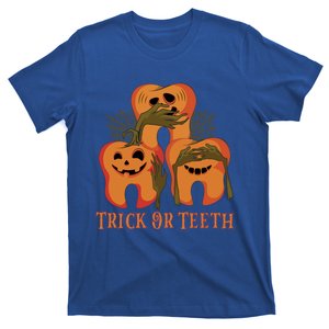 Trick Or Teeth Funny Dentist Halloween Dental Squad Funny Gift T-Shirt