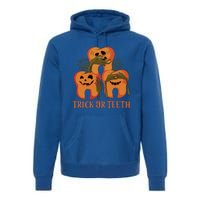 Trick Or Teeth Funny Dentist Halloween Dental Squad Funny Gift Premium Hoodie