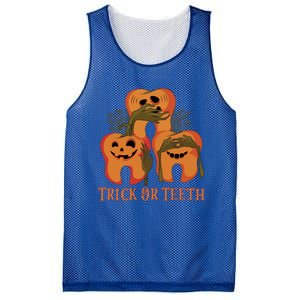 Trick Or Teeth Funny Dentist Halloween Dental Squad Funny Gift Mesh Reversible Basketball Jersey Tank