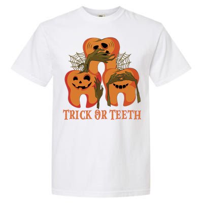 Trick Or Teeth Funny Dentist Halloween Dental Squad Funny Gift Garment-Dyed Heavyweight T-Shirt