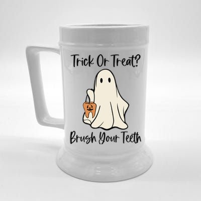 Trick Or Treat Brush Your Teeth Halloween Dentist Dental Gift Beer Stein