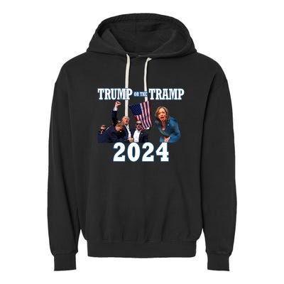 Trump Or The Tramp 2024 Vote For Trump Trump Vance 2024 Garment-Dyed Fleece Hoodie