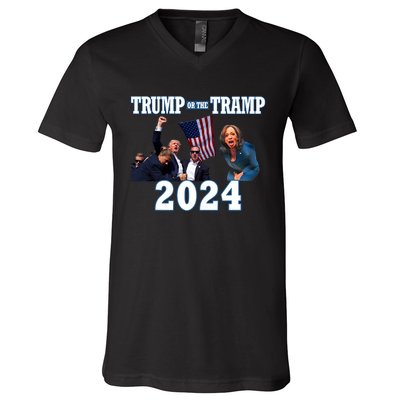 Trump Or The Tramp 2024 Vote For Trump Trump Vance 2024 V-Neck T-Shirt