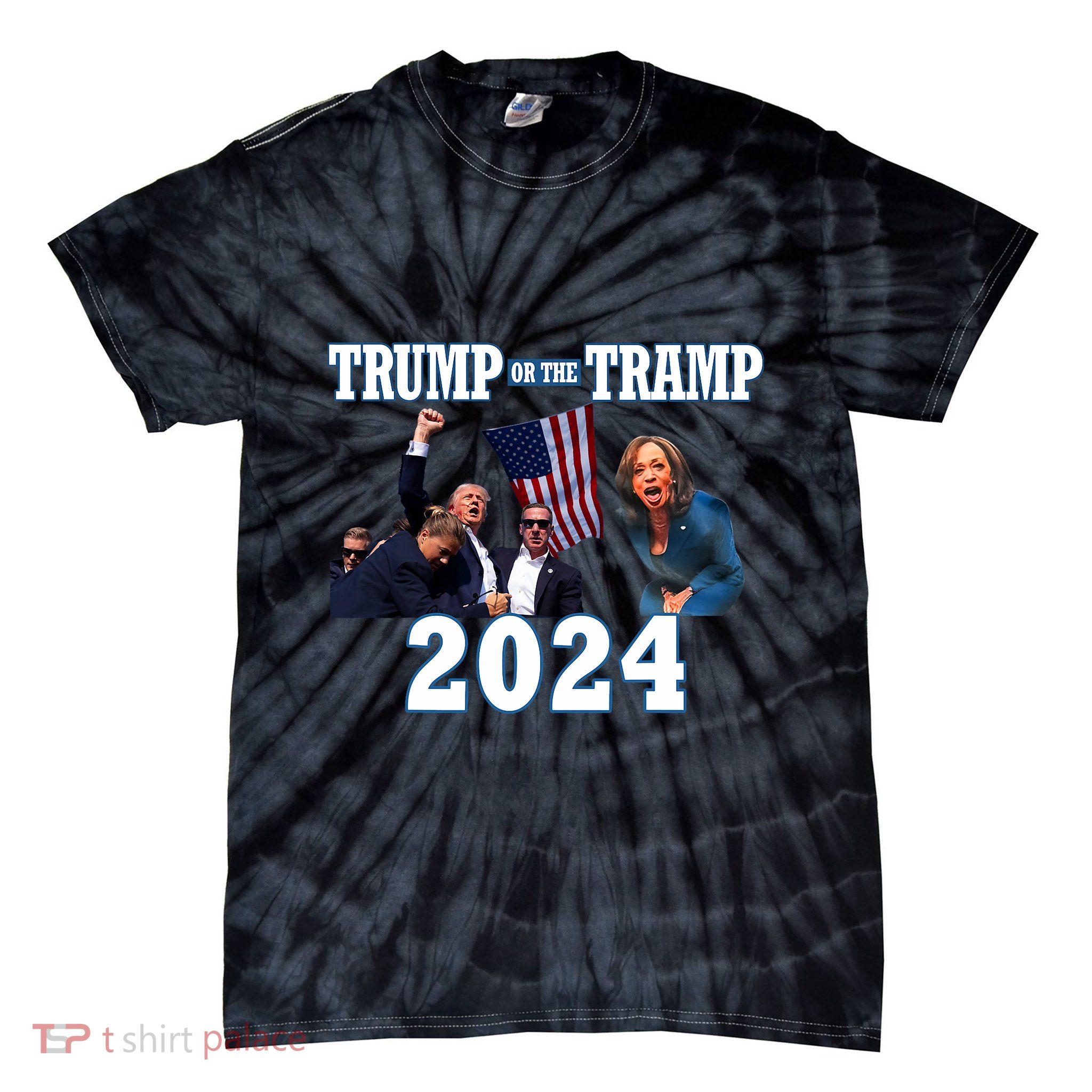Trump Or The Tramp 2024 Vote For Trump Trump Vance 2024 Tie-Dye T-Shirt