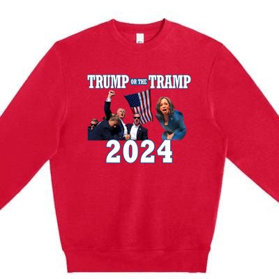 Trump Or The Tramp 2024 Vote For Trump Trump Vance 2024 Premium Crewneck Sweatshirt