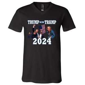 Trump Or The Tramp 2024 Vote For Trump Trump Vance 2024 V-Neck T-Shirt