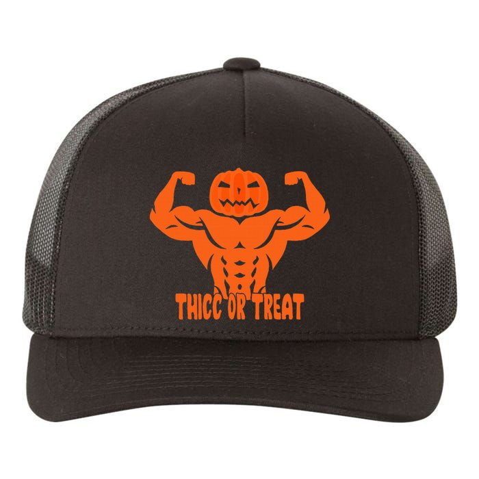 Trick Or Treat Pumpkin Halloween Costume Workout Gym Lover Yupoong Adult 5-Panel Trucker Hat