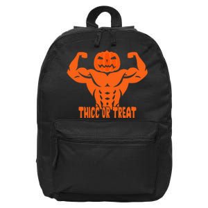 Trick Or Treat Pumpkin Halloween Costume Workout Gym Lover 16 in Basic Backpack