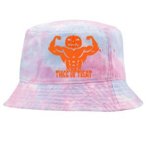 Trick Or Treat Pumpkin Halloween Costume Workout Gym Lover Tie-Dyed Bucket Hat