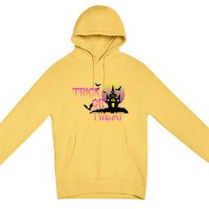 Trick Or Treat Funny Horror House Halloween Party Costume Gift Premium Pullover Hoodie