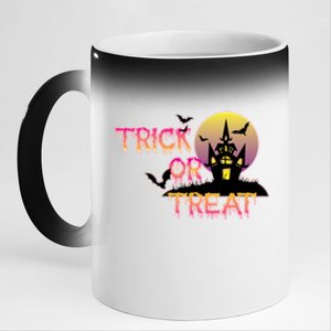 Trick Or Treat Funny Horror House Halloween Party Costume Gift 11oz Black Color Changing Mug