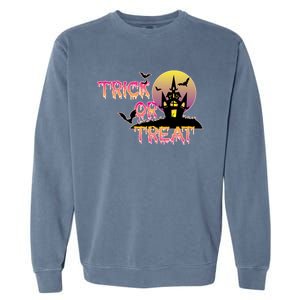 Trick Or Treat Funny Horror House Halloween Party Costume Gift Garment-Dyed Sweatshirt