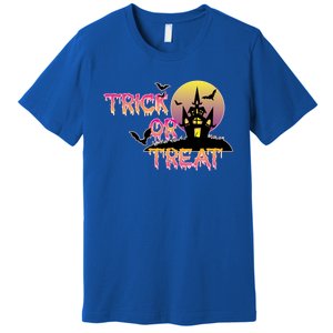 Trick Or Treat Funny Horror House Halloween Party Costume Gift Premium T-Shirt