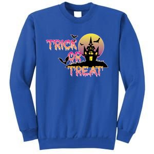 Trick Or Treat Funny Horror House Halloween Party Costume Gift Tall Sweatshirt