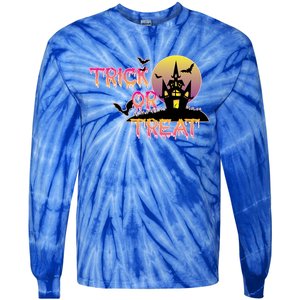 Trick Or Treat Funny Horror House Halloween Party Costume Gift Tie-Dye Long Sleeve Shirt