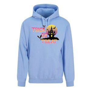 Trick Or Treat Funny Horror House Halloween Party Costume Gift Unisex Surf Hoodie