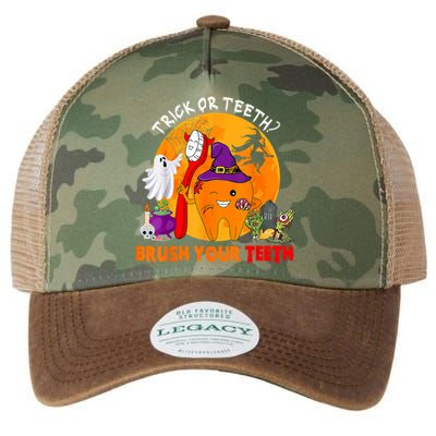 Trick Or Teeth Brush Your Teeth Halloween Tooth As Zombie Gift Legacy Tie Dye Trucker Hat