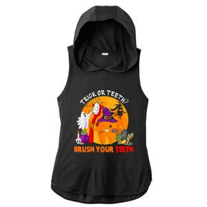 Trick Or Teeth Brush Your Teeth Halloween Tooth As Zombie Gift Ladies PosiCharge Tri-Blend Wicking Draft Hoodie Tank