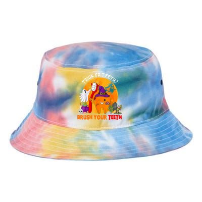 Trick Or Teeth Brush Your Teeth Halloween Tooth As Zombie Gift Tie Dye Newport Bucket Hat