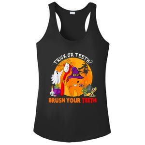 Trick Or Teeth Brush Your Teeth Halloween Tooth As Zombie Gift Ladies PosiCharge Competitor Racerback Tank