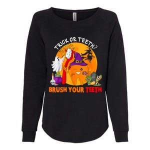 Trick Or Teeth Brush Your Teeth Halloween Tooth As Zombie Gift Womens California Wash Sweatshirt