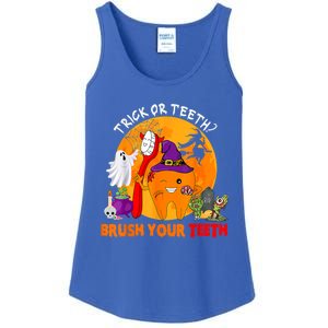 Trick Or Teeth Brush Your Teeth Halloween Tooth As Zombie Gift Ladies Essential Tank