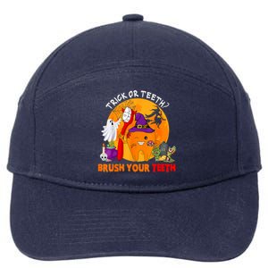 Trick Or Teeth Brush Your Teeth Halloween Tooth As Zombie Gift 7-Panel Snapback Hat