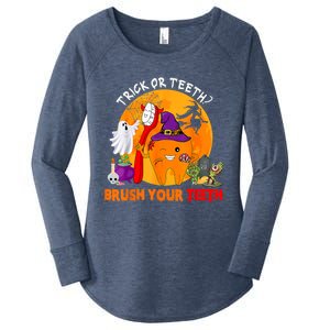 Trick Or Teeth Brush Your Teeth Halloween Tooth As Zombie Gift Women's Perfect Tri Tunic Long Sleeve Shirt