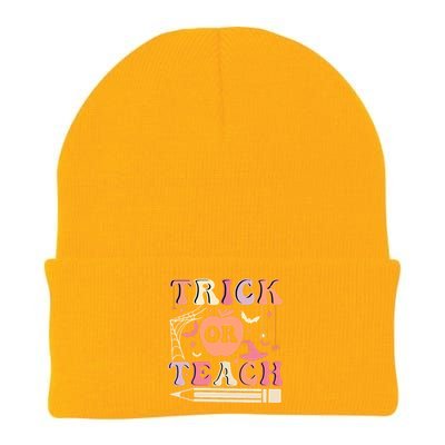 Trick Or Teach Funny Teacher Halloween Knit Cap Winter Beanie