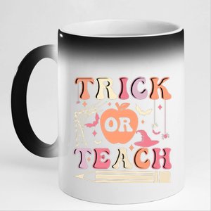 Trick Or Teach Funny Teacher Halloween 11oz Black Color Changing Mug