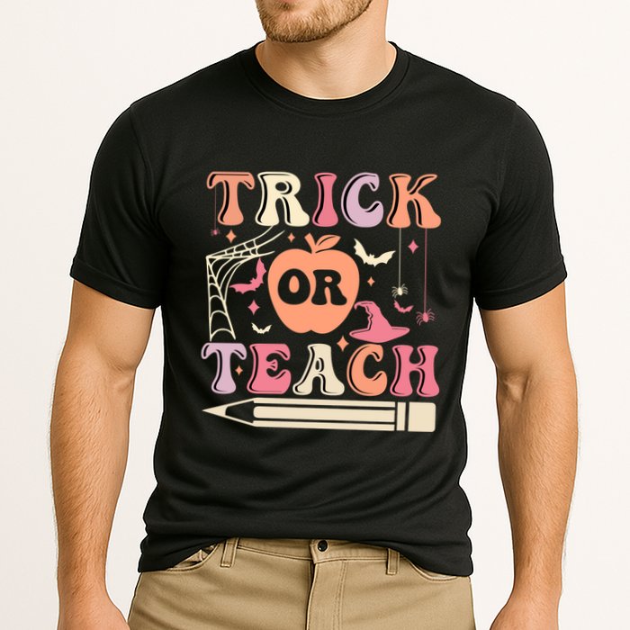 Trick Or Teach Funny Teacher Halloween Cooling Performance Crew T-Shirt
