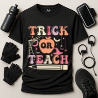 Trick Or Teach Funny Teacher Halloween Cooling Performance Crew T-Shirt