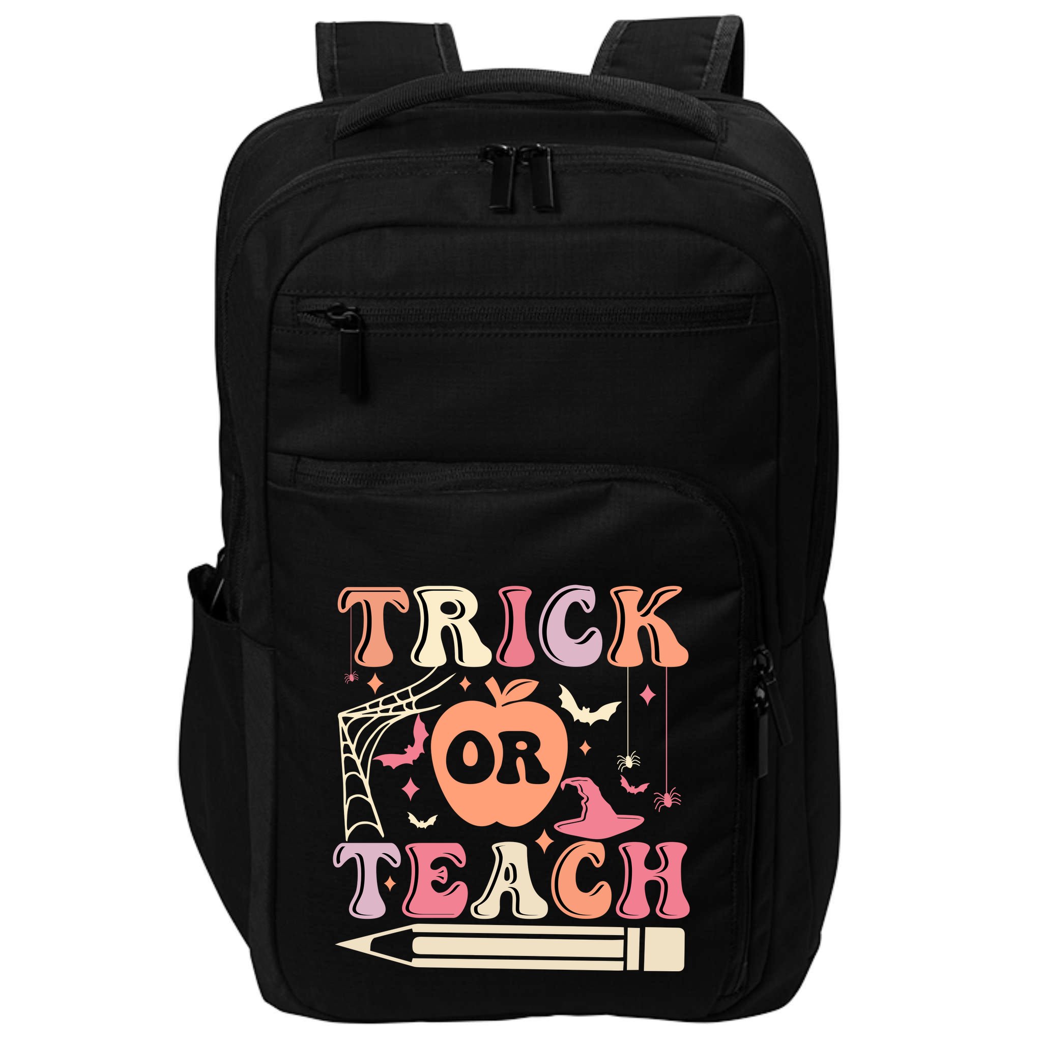 Trick Or Teach Funny Teacher Halloween Impact Tech Backpack