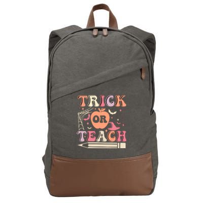 Trick Or Teach Funny Teacher Halloween Cotton Canvas Backpack