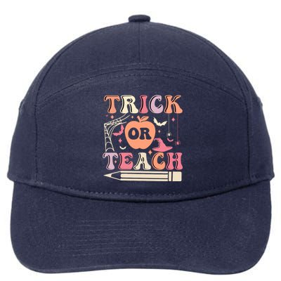 Trick Or Teach Funny Teacher Halloween 7-Panel Snapback Hat