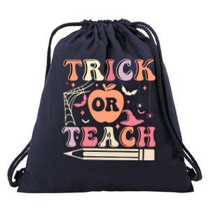 Trick Or Teach Funny Teacher Halloween Drawstring Bag