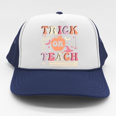 Trick Or Teach Funny Teacher Halloween Trucker Hat