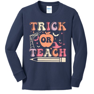 Trick Or Teach Funny Teacher Halloween Kids Long Sleeve Shirt