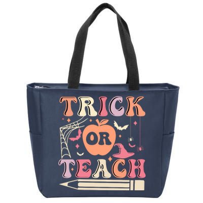 Trick Or Teach Funny Teacher Halloween Zip Tote Bag