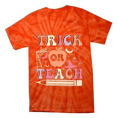 Trick Or Teach Funny Teacher Halloween Tie-Dye T-Shirt